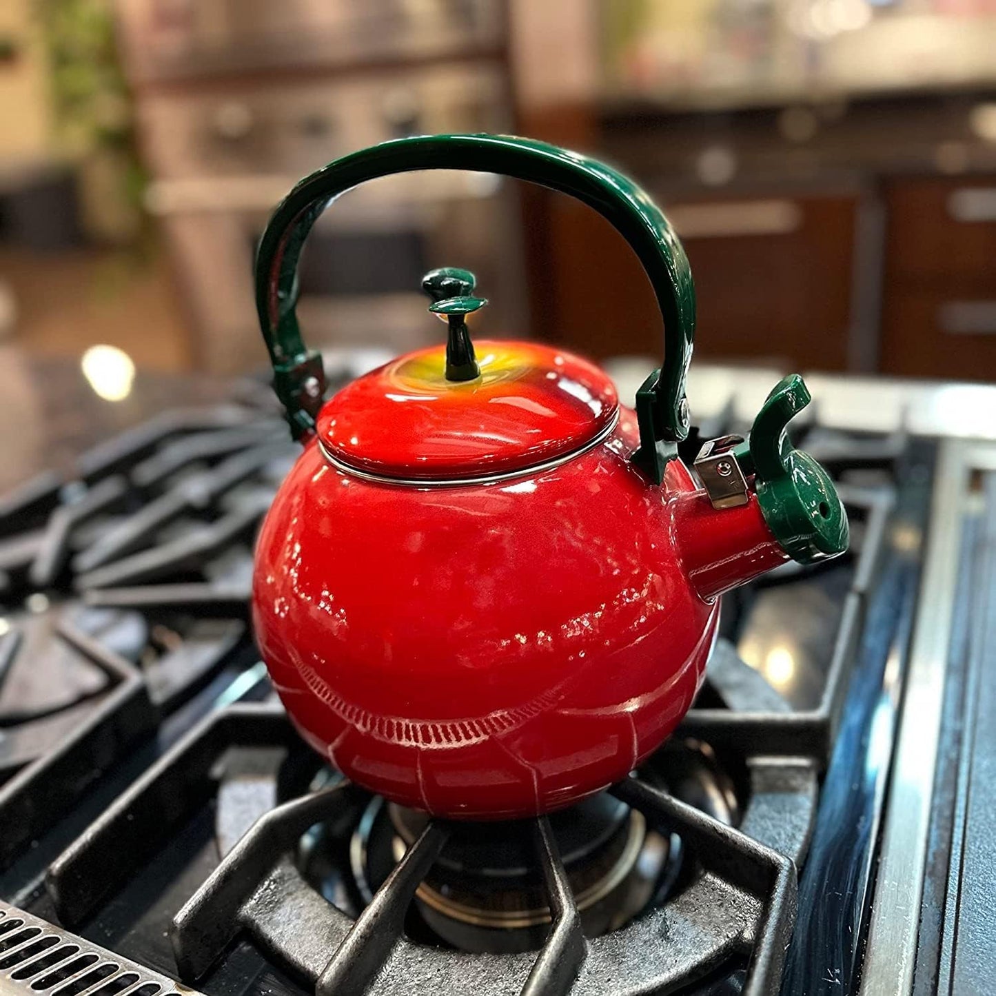 Whistling Tea Kettle – Enamel-Coated Stovetop Kettle