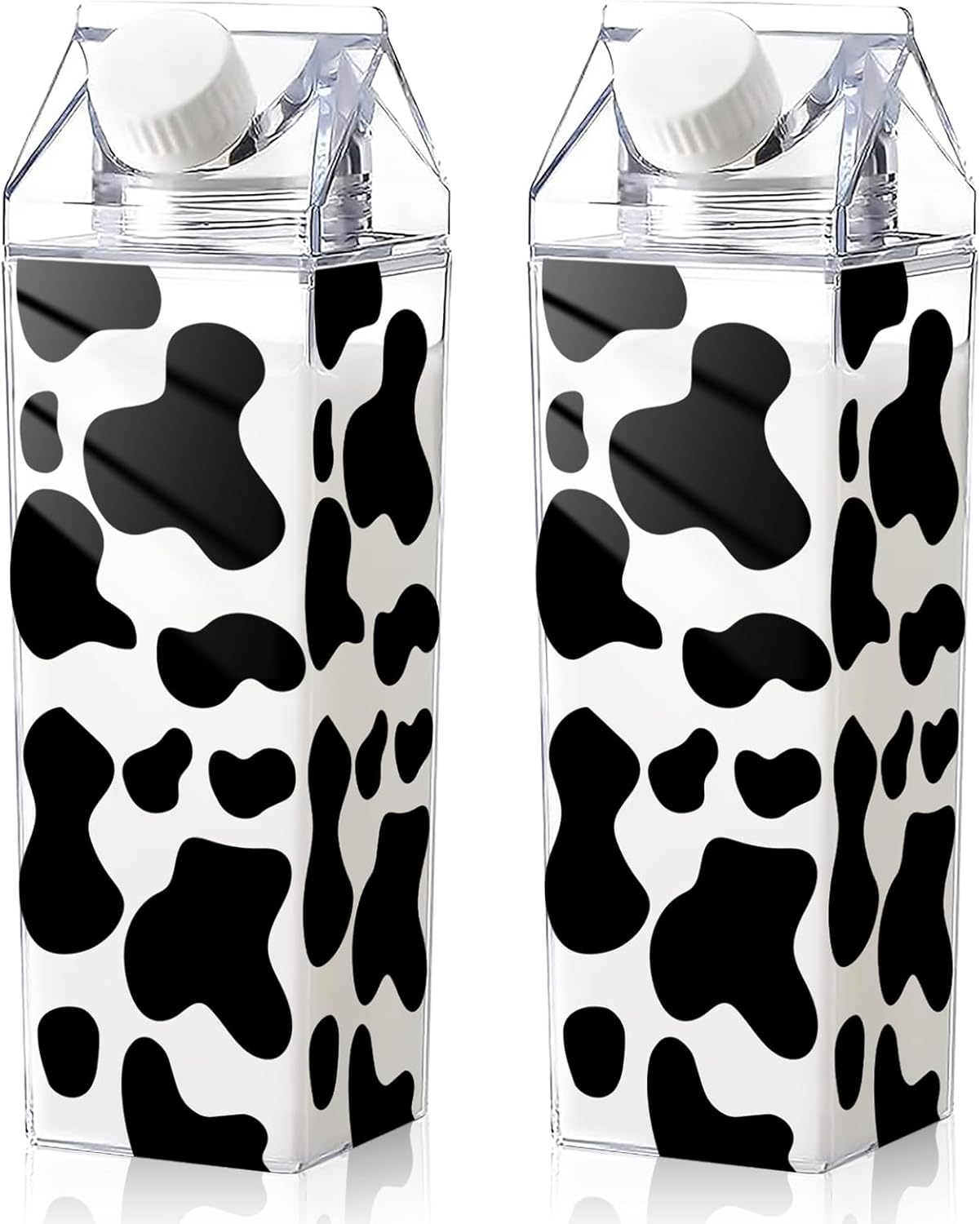 Cow Print Water Bottle 500ml, Leak Proof, Set of 2