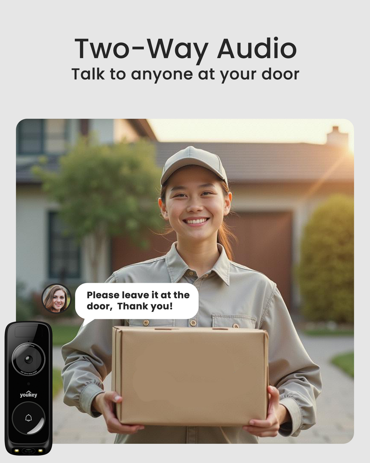 2K Dual-Camera Wireless Video Doorbell with AI Detection and Local Storage